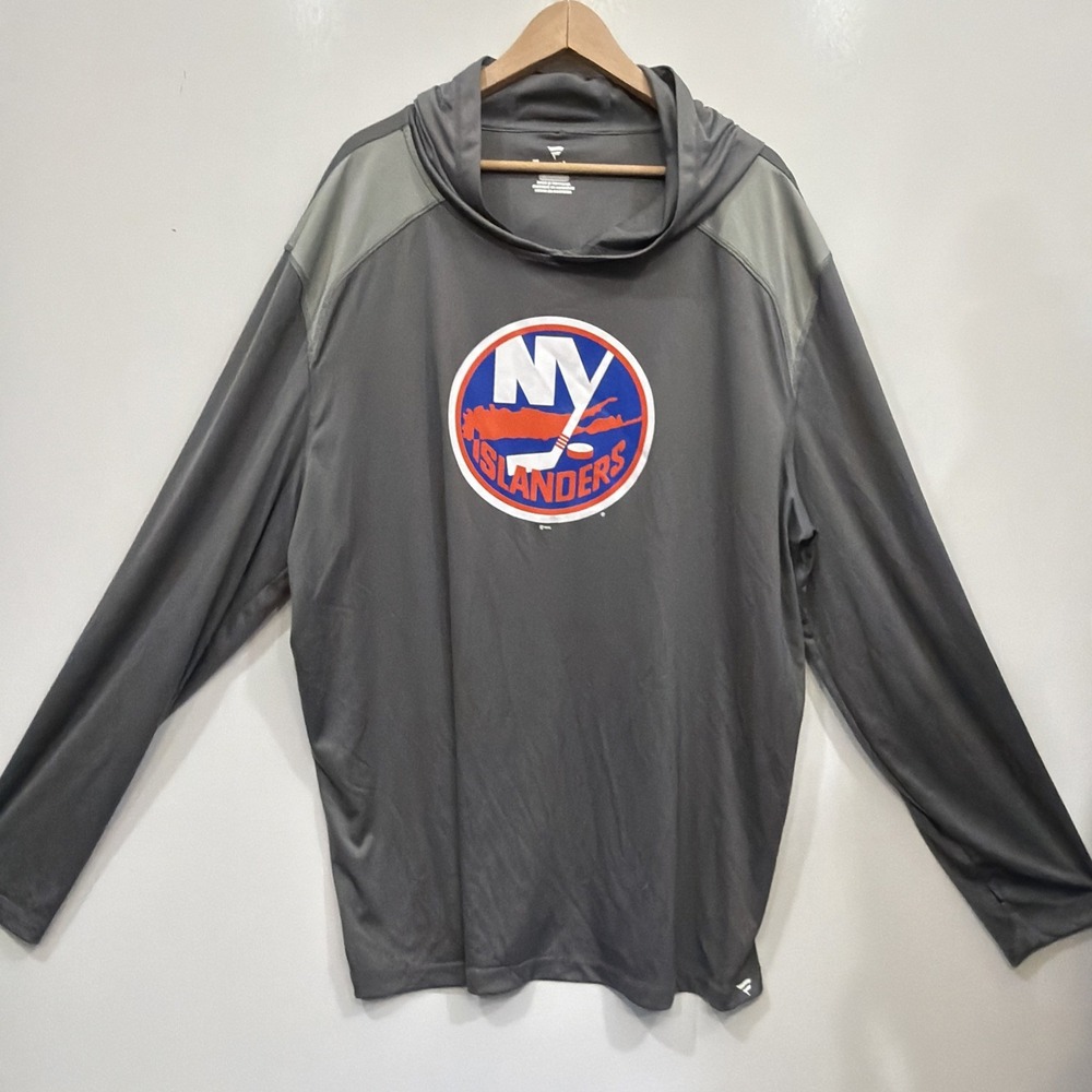 Fanatics NY Islanders Hockey. NHL Long Sleeve‎ Size 4 Xl.  Hoodie. Rn 13638 Gray